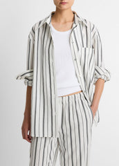 Resort Stripe Oversized Button-Front Shirt in Long Sleeve | Vince sale