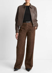 Leather Cropped Zip-Front Jacket in Leather Jackets | Vince near me