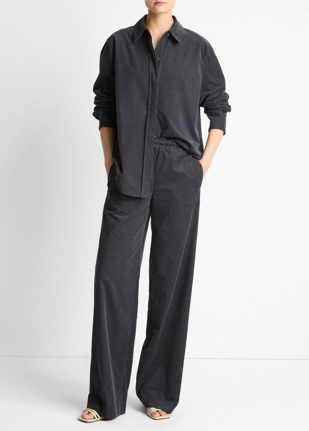 Cotton Corduroy Pull-On Pant in Wide Leg | Vince for sale