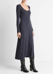 Ribbed Cotton-Blend Scoop-Neck Dress in Dresses | Vince near me