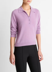 Cashmere-Silk Polo Sweater in Cashmere | Vince discount