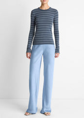 Striped Pima Cotton-Blend Long-Sleeve T-Shirt in Long Sleeve | Vince Online