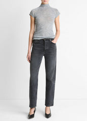 Wool Raglan Cap-Sleeve Mock-Neck Top in Short Sleeve | Vince discount