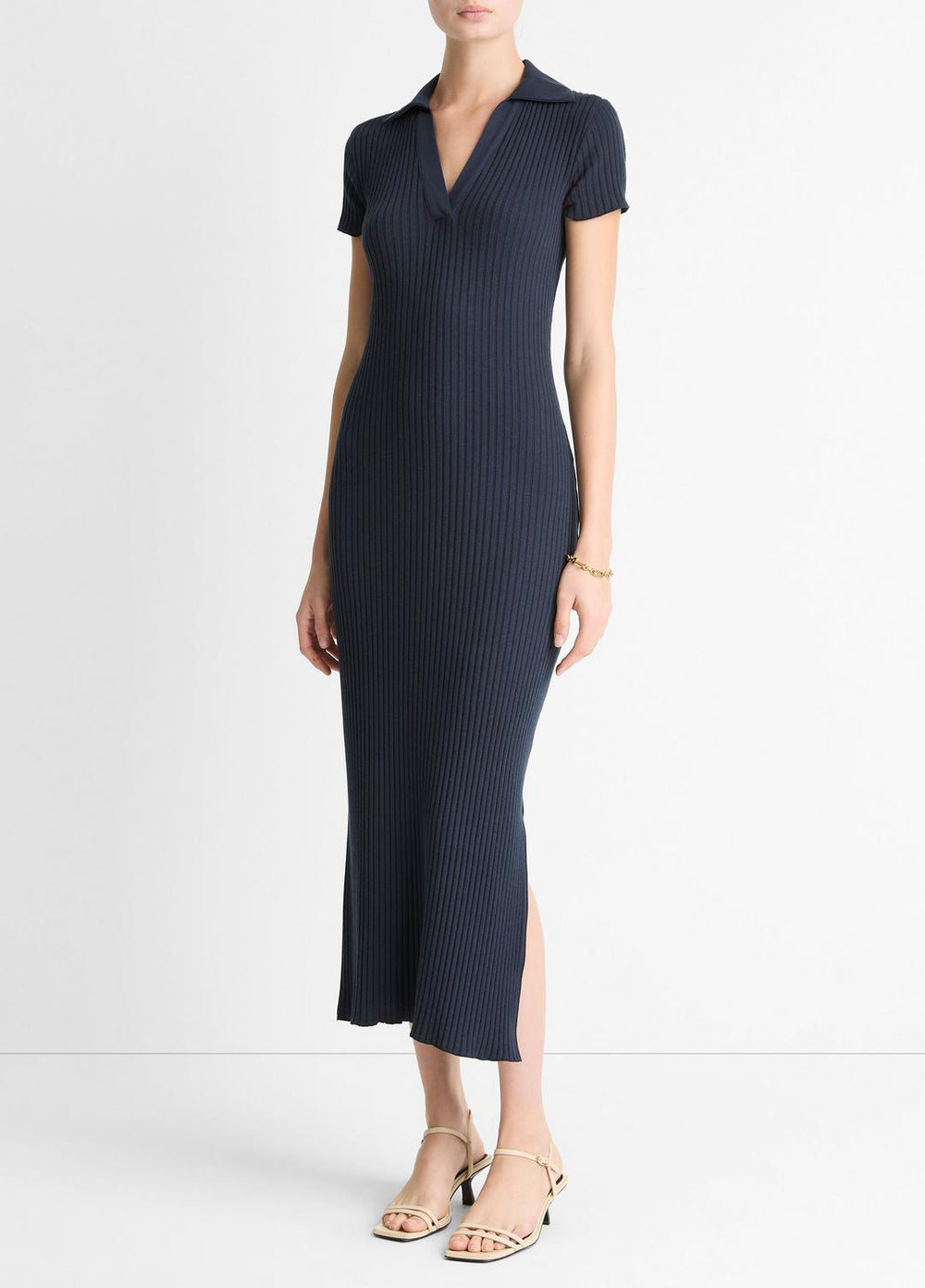 Ribbed Cotton-Blend Polo Dress in Dresses | Vince sale