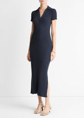 Ribbed Cotton-Blend Polo Dress in Dresses | Vince sale