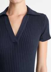 Ribbed Cotton-Blend Polo Dress in Dresses | Vince sale