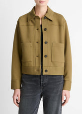 Double-Face Cropped Jacket in Jackets | Vince Online