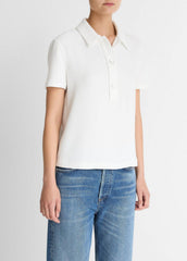 Crepe Polo Shirt in Short Sleeve | Vince discount