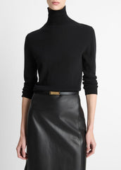 Cashmere-Silk Three-Quarter-Sleeve Mock-Neck Sweater in Turtleneck | Vince for sale