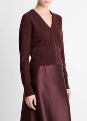 Satin-Trim Wool & Cashmere-Blend Cardigan in Cardigans | Vince on sale
