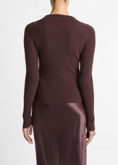 Ribbed Cashmere-Silk Polo Sweater in Cashmere | Vince near me