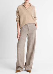 Donegal Plush Cashmere Dolman-Sleeve Polo Sweater in Cashmere | Vince for sale