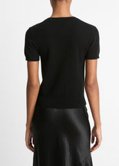 Wool & Cashmere-Blend Short-Sleeve Sweater in Crew Neck | Vince near me