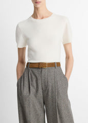 Wool & Cashmere-Blend Short-Sleeve Sweater in Crew Neck | Vince US