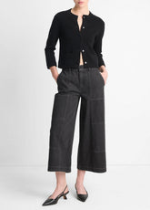 Wool-Blend Shrunken Snap Cardigan in Cardigans | Vince near me