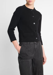 Wool-Blend Shrunken Snap Cardigan in Cardigans | Vince near me