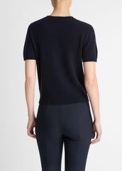 Wool & Cashmere-Blend Short-Sleeve Sweater in Crew Neck | Vince on sale
