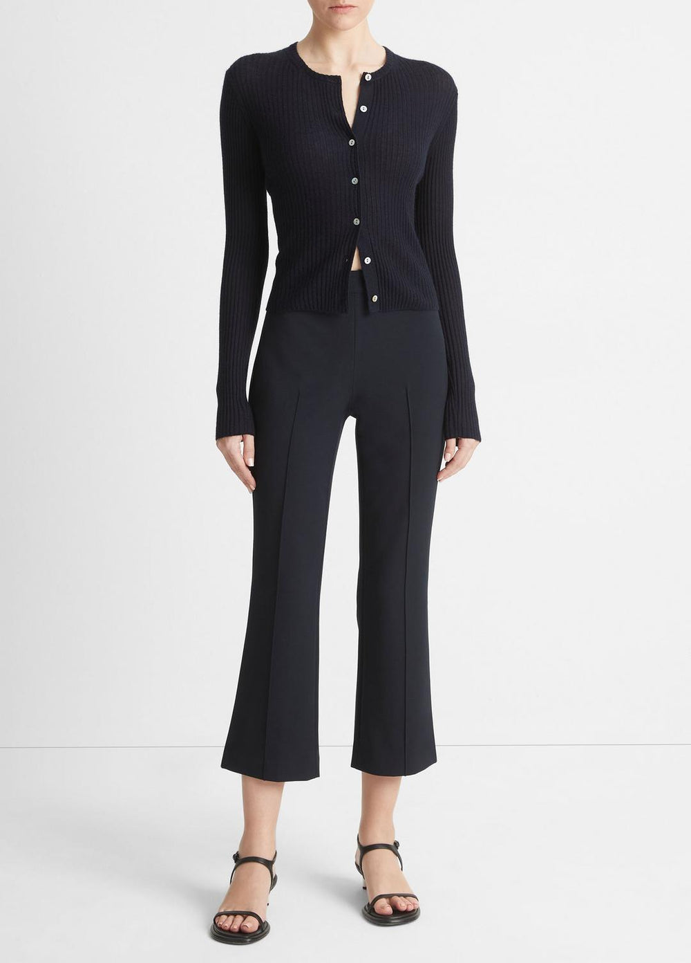 Ribbed Cashmere-Silk Cardigan in Cardigans | Vince near me