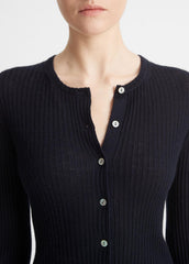 Ribbed Cashmere-Silk Cardigan in Cardigans | Vince near me