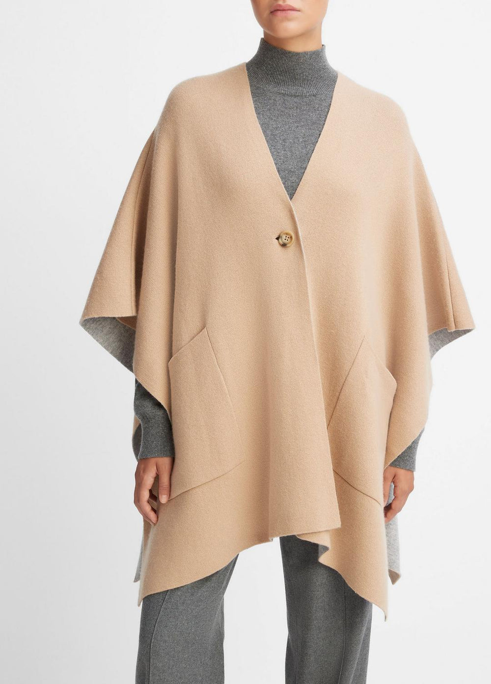 Wool and Cashmere Double-Face Cape in Sweaters | Vince US