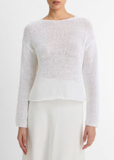 Italian Coated Cotton-Blend Sweater in Crew Neck | Vince for sale
