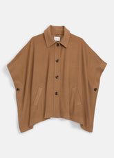 Leather-Trim Wool Cape in Accessories | Vince on sale