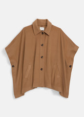 Leather-Trim Wool Cape in Accessories | Vince on sale