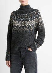Fair Isle Donegal Cashmere Turtleneck Sweater in Turtleneck | Vince outlet