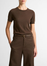 Wool & Cashmere-Blend Short-Sleeve Sweater in Crew Neck | Vince Online