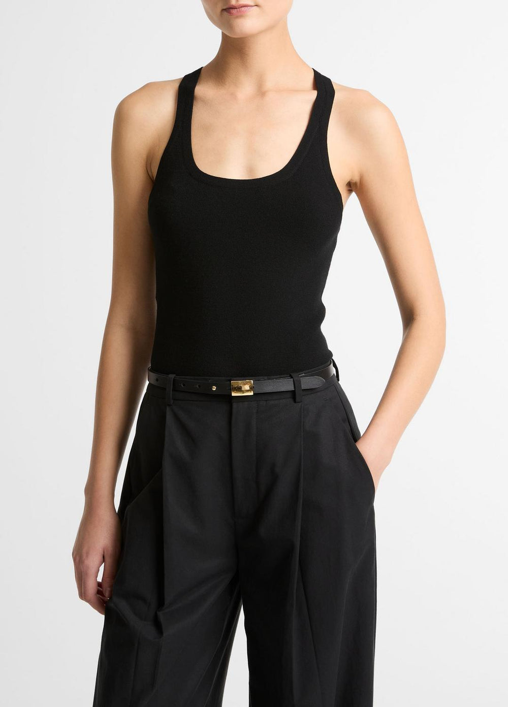 Milano-Stitch Scoop-Neck Sweater Tank in Tank Tops | Vince outlet