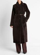 Shearling Long Coat in Coats | Vince US