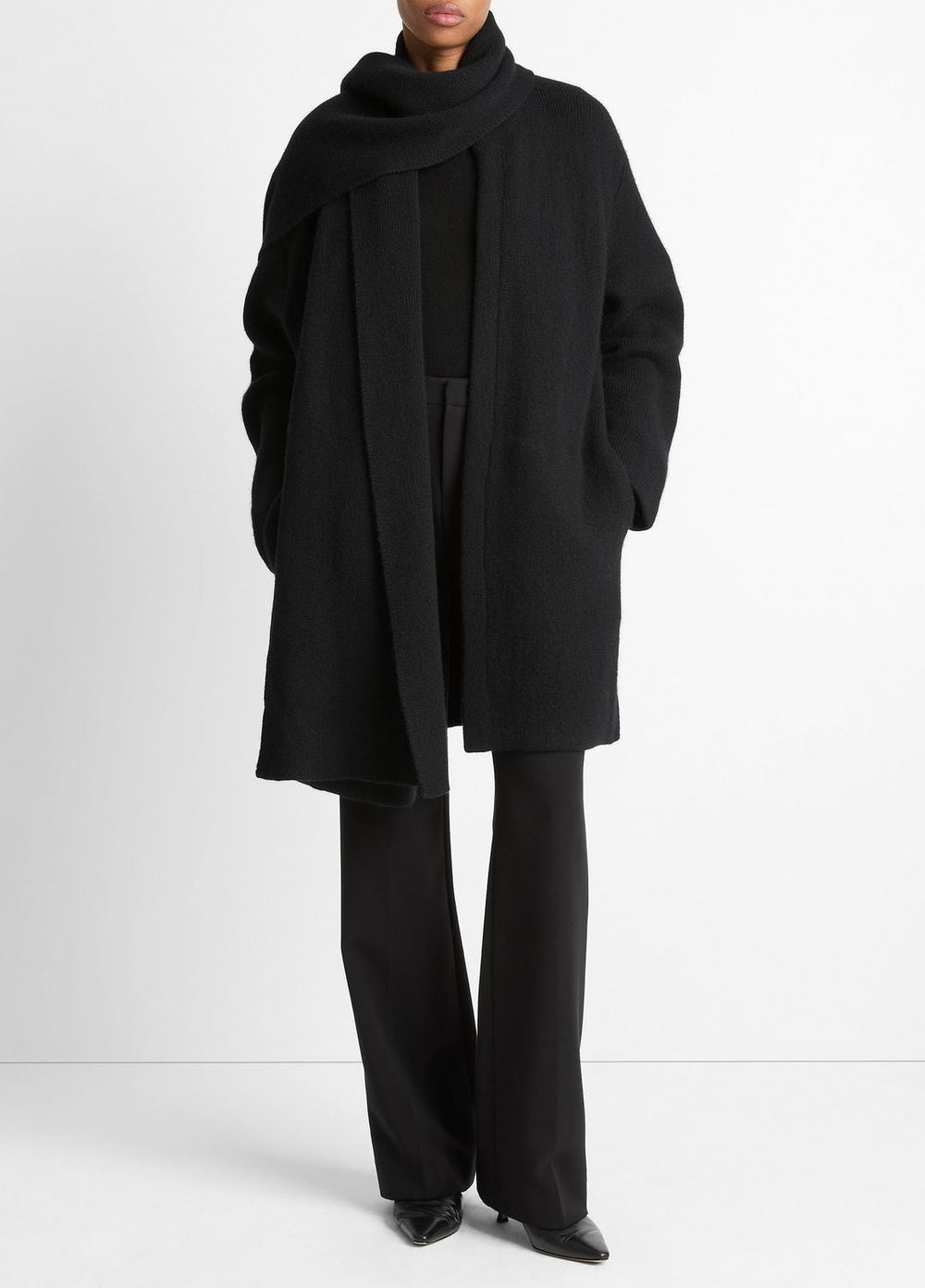 Draped-Scarf Wool-Blend Car Coat in Coats | Vince discount