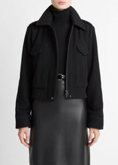 Italian Wool-Blend Cropped Jacket in Jackets | Vince on sale