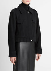 Italian Wool-Blend Cropped Jacket in Jackets | Vince on sale
