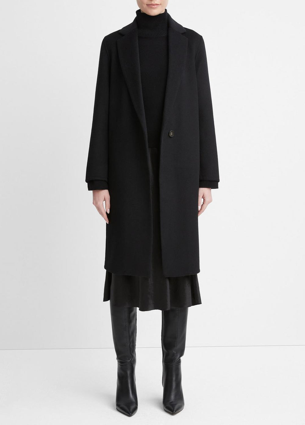 Classic Wool-Blend Straight Coat in Coats | Vince discount