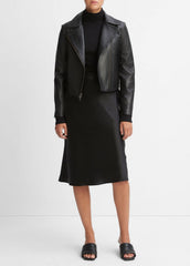 Leather Cross-Front Moto Jacket in Leather Jackets | Vince outlet