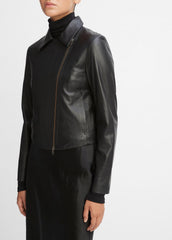 Leather Cross-Front Moto Jacket in Leather Jackets | Vince outlet
