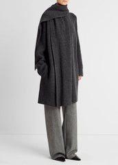 Draped-Scarf Wool-Blend Car Coat in Coats | Vince US