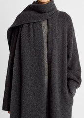Draped-Scarf Wool-Blend Car Coat in Coats | Vince US