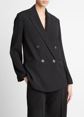Crepe Double-Breasted Blazer in Blazers | Vince discount