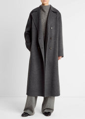 Wool-Blend Double-Breasted Long Coat in Coats | Vince on sale