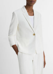 Linen-Blend Shrunken Blazer in Blazers | Vince outlet