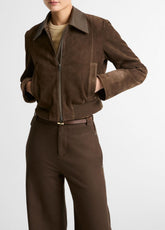 Suede Shrunken Bomber Jacket in Jackets | Vince sale