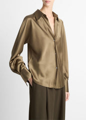 Silk Bias Long-Sleeve Blouse in Long Sleeve | Vince Online