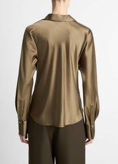 Silk Bias Long-Sleeve Blouse in Long Sleeve | Vince Online