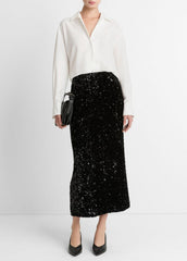 Refined Twill Covered-Button Shirt in Long Sleeve | Vince discount
