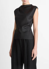 Satin Draped Cowl-Neck Top in Tank Tops | Vince for sale