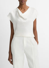 Silk Cowl-Neck Blouse in Short Sleeve | Vince near me