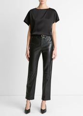 Draped Satin Dolman-Sleeve Blouse in Short Sleeve | Vince outlet