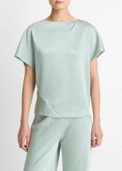 Draped Satin Dolman-Sleeve Blouse in Short Sleeve | Vince sale
